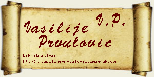 Vasilije Prvulović vizit kartica